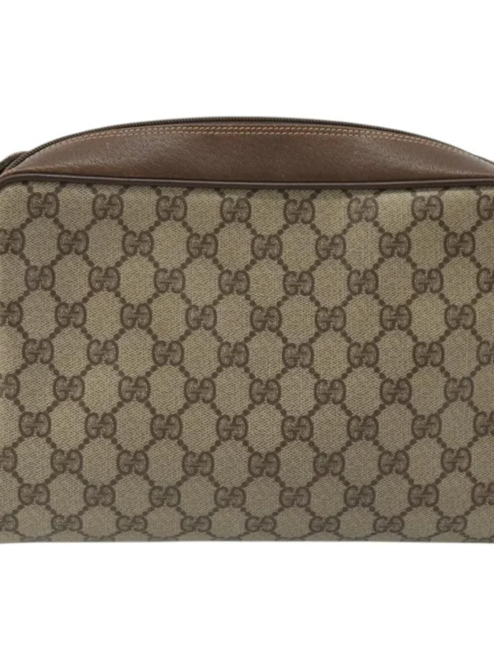 GUCCI GG Supreme Web Sherry Line Bag PVC Beige Gold Red 119 02 088 Auth YKZ1578